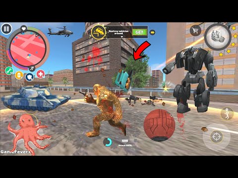 Rope Hero: Vice Town - (Stone Giant Fight Policeman)Stone Giant on little Rock - Android Gameplay HD