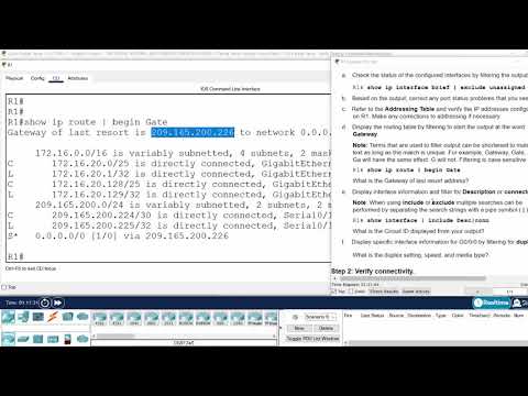 1.5.10 Packet Tracer -  Verify Directly Connected Networks