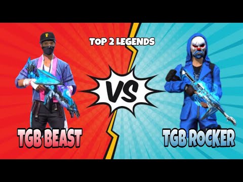 TGB BEAST vs TGB ROCKER TOP 2 LEGENDS ON 1 vs 1 CUSTOM ROOM !!