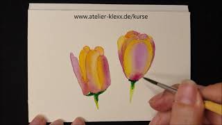 Tulpen in Aquarell