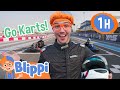Blippi Drives Go Go Go Karts Cool Cars Kids Videos Fun Racing Compilations