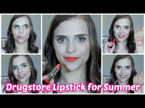 Drugstore Lipsticks for SUMMER | 2016 Video