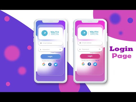 Login page UI design | Glass Morphism UI trend | Adobe Xd - by Designing Tutorials