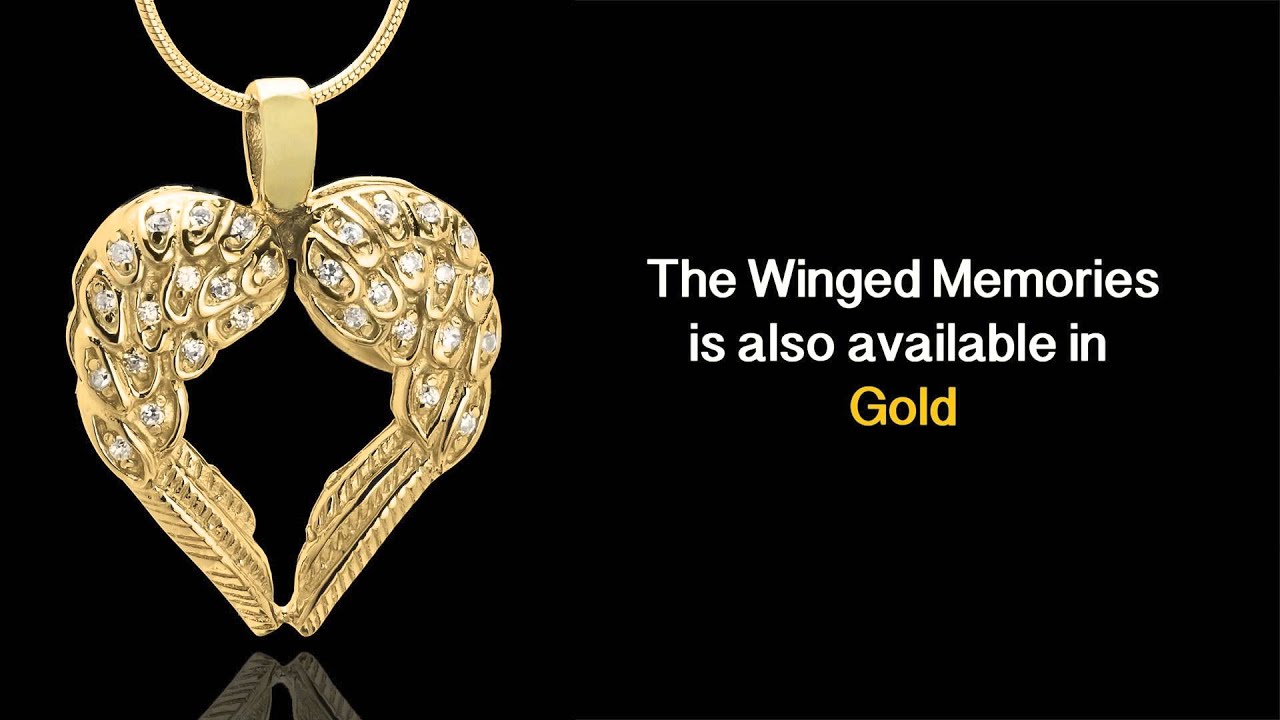 Winged Memories Heart Cremation Jewelry by Jewelry Keepsakes