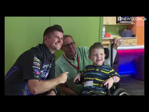 Monster Jam superstar driver Bryce Kenny visits kids at Phoenix Children's Hospital