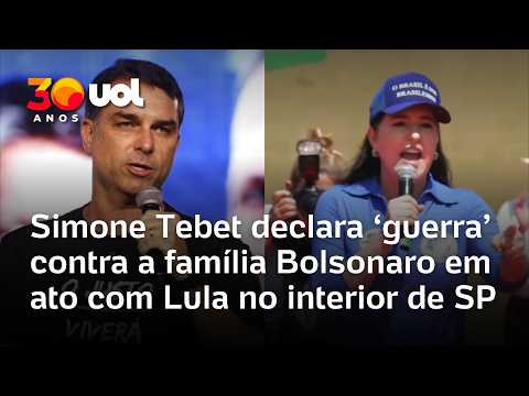 Simone Tebet declara ‘guerra’ contra a família Bolsonaro em ato com Lula no interior de SP
