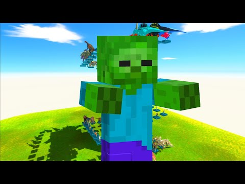 ⚔️ FPS AVATAR ZOMBIE FROM MINECRAFT PARKOUR MAP - Animal Revolt Battle Simulator