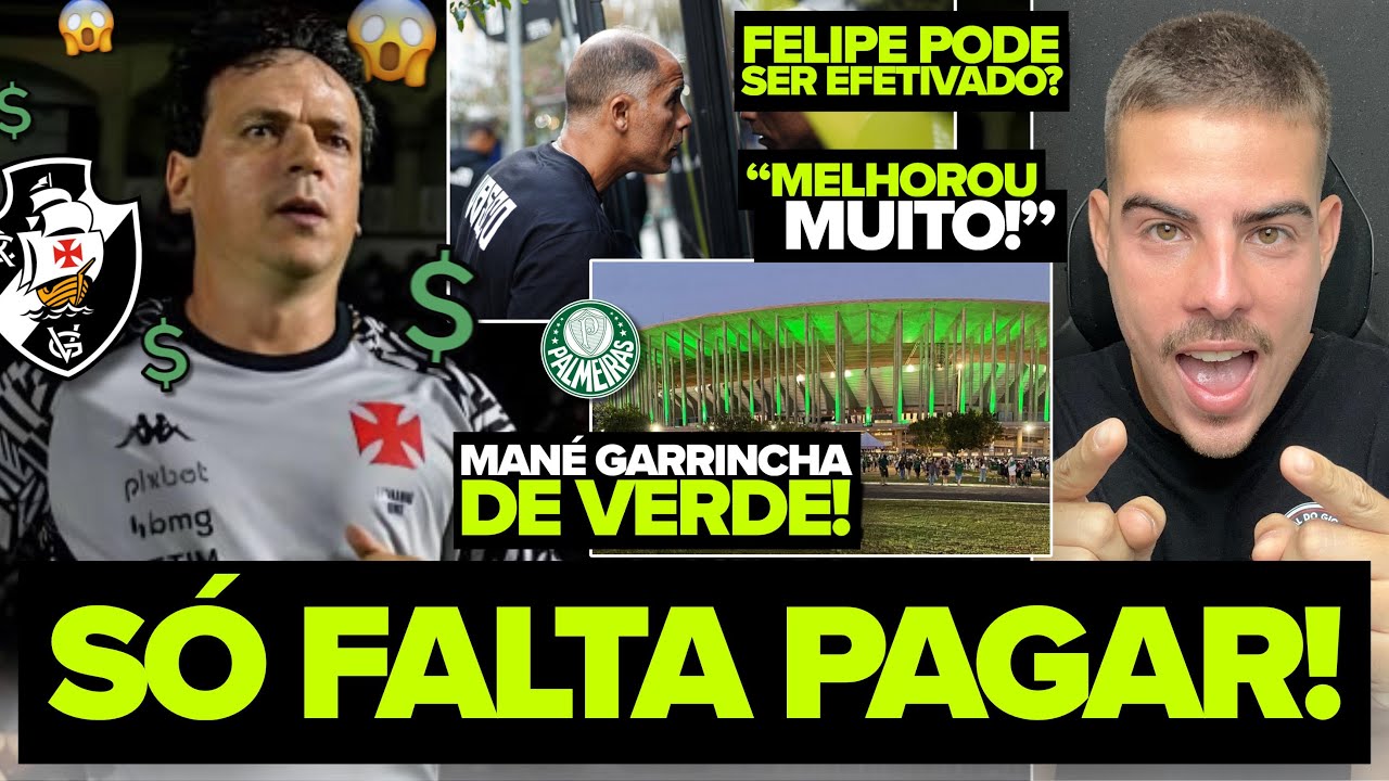 DINIZ VAI ASSUMIR IMEDIATAMENTE! SÓ FALTA O VASCO AJUSTAR O SALÁRIO! FELIPE GANHOU MORAL!