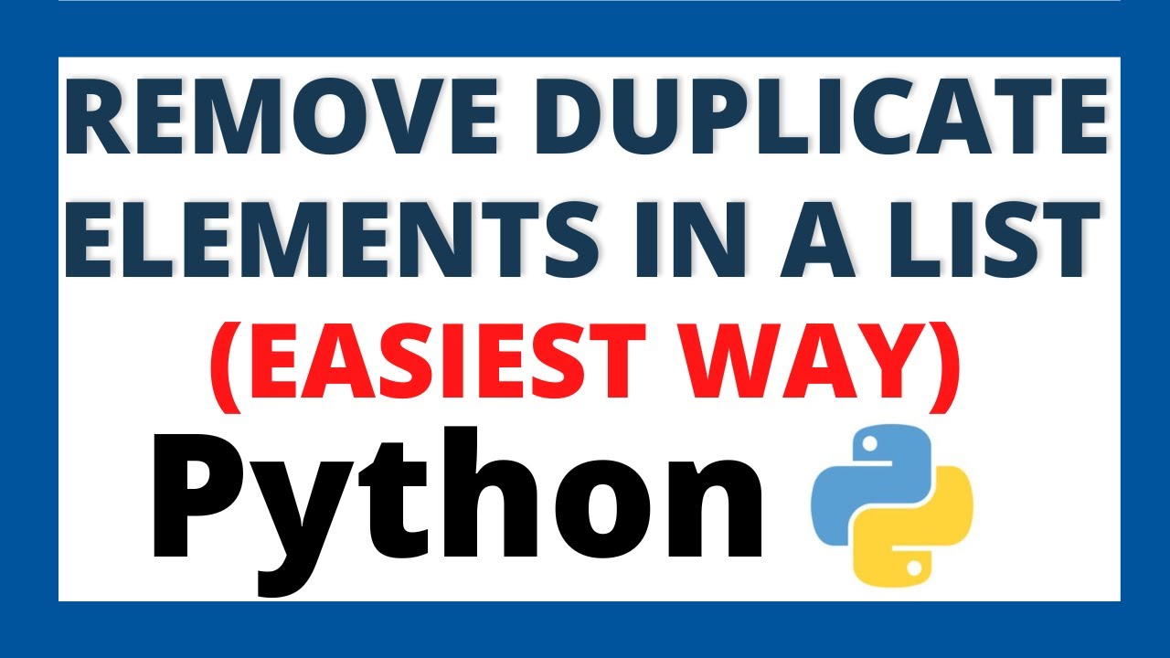 Python program to remove duplicate elements from a List | EASIEST WAY !!!