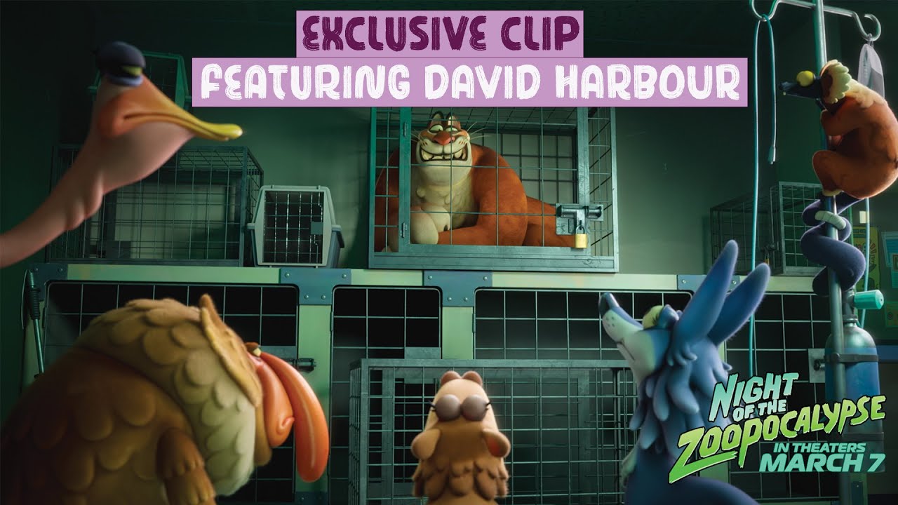 David Harbour as Dan the Mountain Lion in Night of the Zoopocalypse