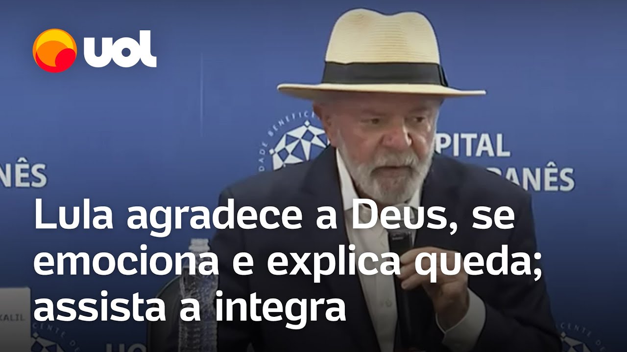 Lula agradece a Deus, se emociona e explica queda: 'Já tinha cortado a unha'; veja a íntegra