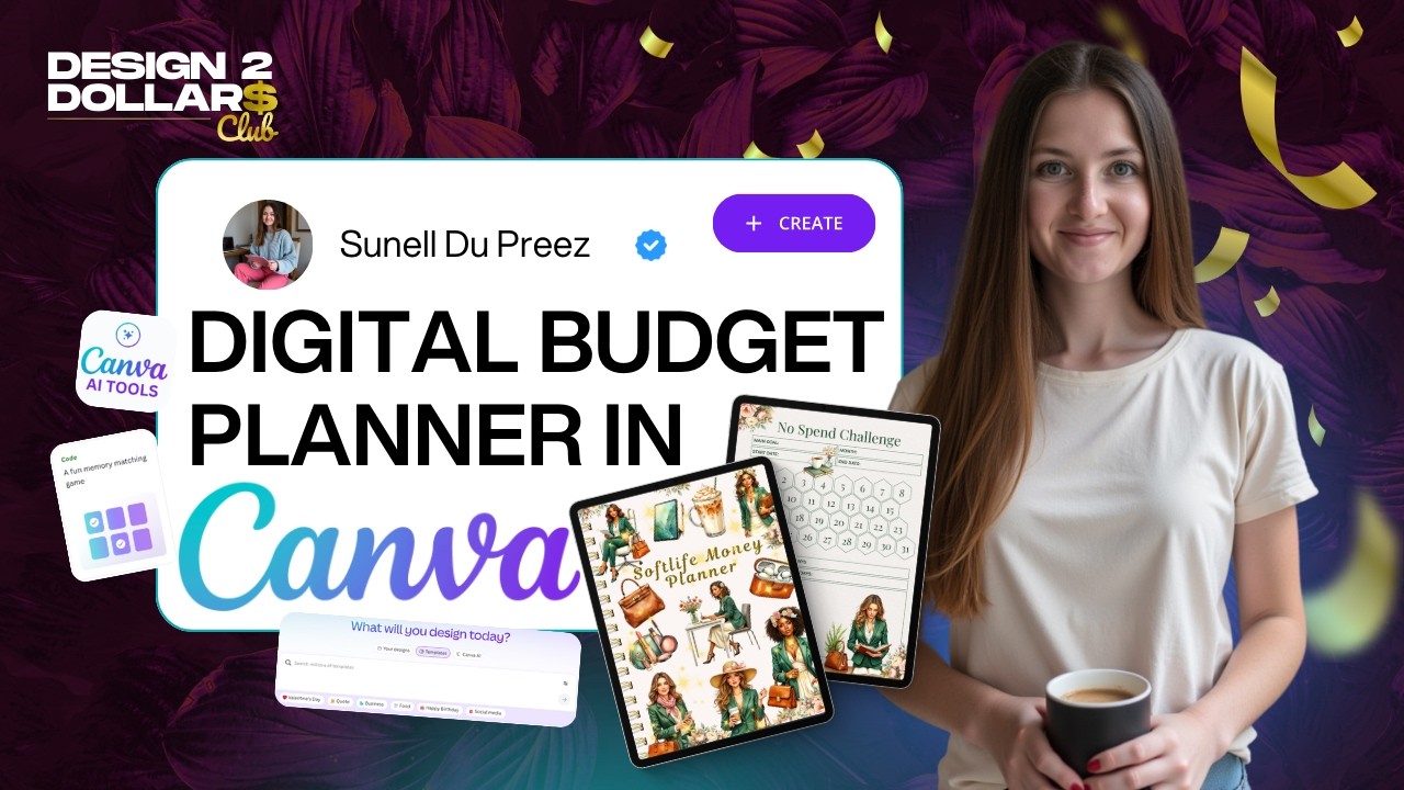 Digital Budget Planner Created in Canva | Learn How | Design2Dollars Club