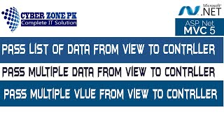 Pass List Of Data From View To Controller In MVC | Pass Multiple Data From View To Controller