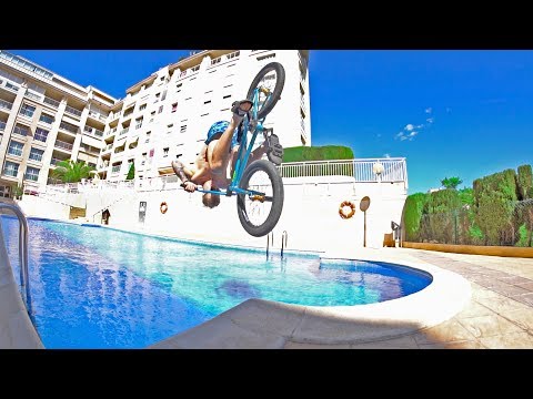 EXTREME BMX RIDING IN OUR NEW POOL!