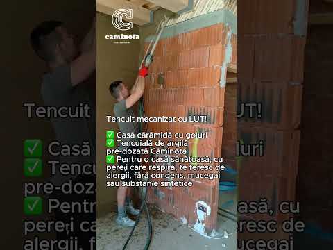 Video — tencuit mecanizat pe cărămidă cu goluri