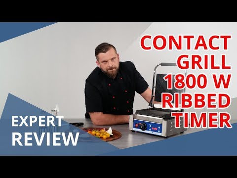 Videó - Kontakt grill - bordázott - időzítő - 1800 W