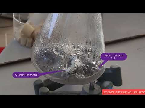 Hydrochloric Acid Reacting With Aluminum Foil to Produce Hydrogen gases