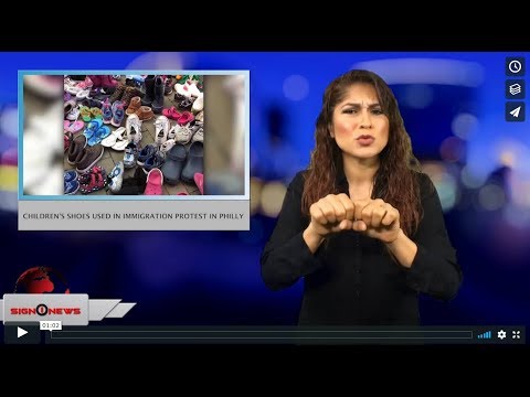Children's shoes used in immigration protest in Philly (ASL - 6.20.18)