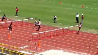 110m hurdles heat boys at CARIFTA TRIALS 2013