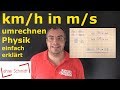 Km H In M S Umrechnen Physik Mechanik Einfach Erklärt Lehrerschmidt
