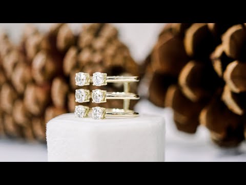 2 Carat Three Row Lab Diamond Ring in 18k Yellow Gold | Ada Diamonds