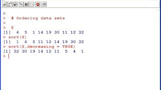 R Tutorial : Ordering Data using &quot;sort&quot; and &quot;rev&quot;