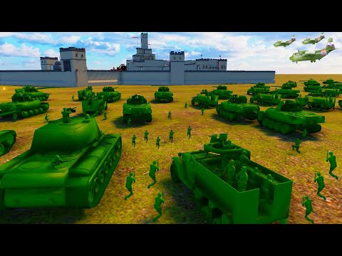 Green Army Men Assault INFECTED ZOMBIE CASTLE! - Attack on Toys