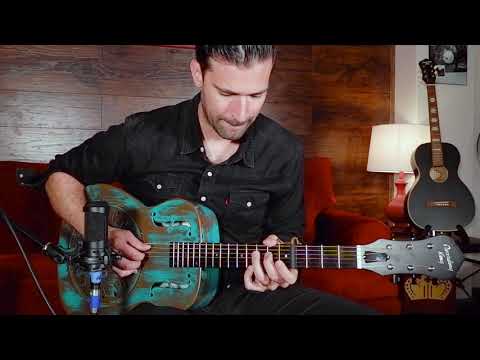 Recording King RM-997-VG Swamp Dog Metal Body Resonator Guitar Style-0 Distressed Vintage Green image 13