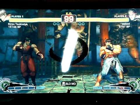 Kiryu Tsukimiya [Guy] vs zaksol [Ryu] SUPER STREET FIGHTER 4 - Japanese Online Ranked Matches