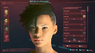Blasian female V Cyberpunk 2077 character creation