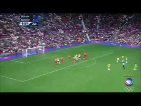 Neymar Amazing Free Kick Goal vs Belarus Brazil vs Belarus (3-1) 29/7/2012 Neymar