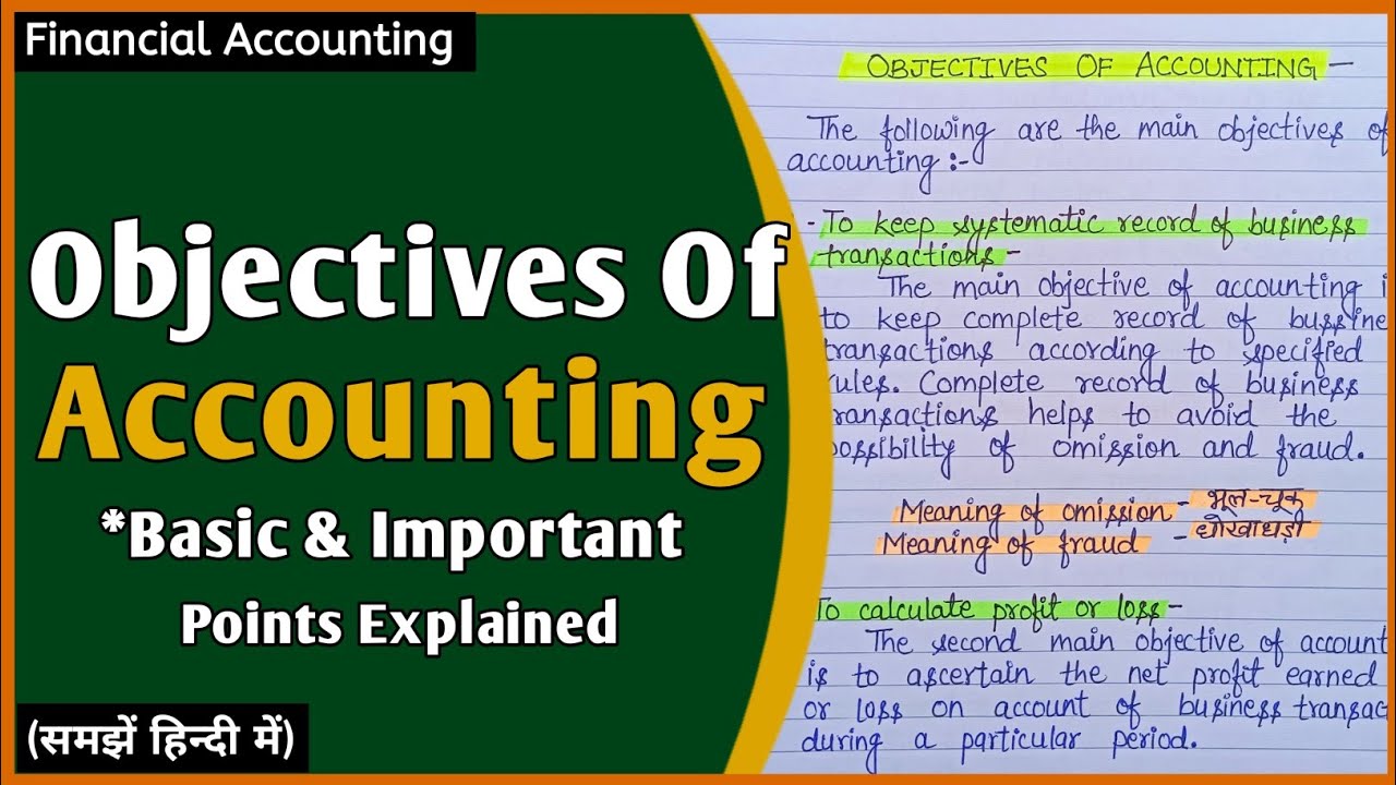 Objectives Of Accounting | Financial Accounting | In Hindi |