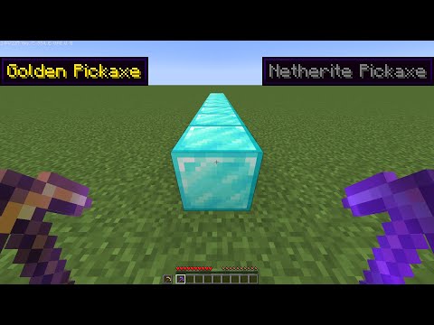 netherite pickaxe vs gold pickaxe