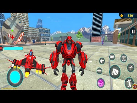 Red Mirage Transformation Jet Robot Car Game 2020 #7 - Android Gameplay