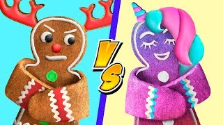 9 IDEAS PARA DULCES Y GOLOSINAS DE NAVIDAD / DESAFÍO DE DULCES DE UNICORNIO vs DULCES DE RENO