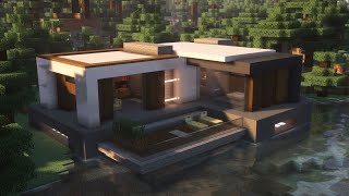Minecraft How to Build MODERN LAKE HOUSE 🌴| House Tutorial
