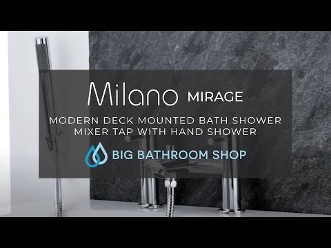 Milano Mirage - Modern Deck Mounted Bath Shower Mixer Tap with Hand Shower | Big Bathroom Shop