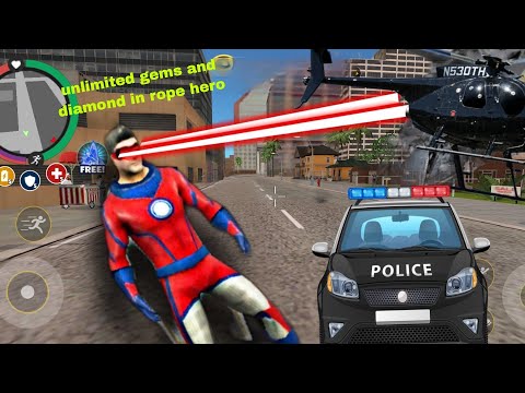 Rope hero: Superhero throwing Laser beams || destroy police helicopter #2