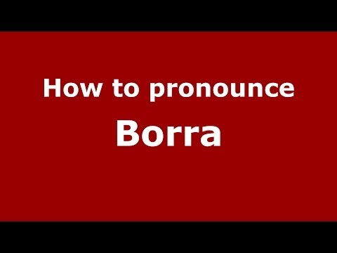 How to pronounce Borra