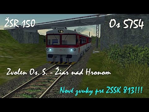 MSTS - ŽSR 150 | Os 5754  1.Diel, Zvolen os. s. - Žiar nad Hronom [ZSSK 813.027-4]