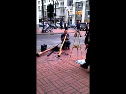 Didgeridoo, beatbox, and looper by The Urban Shaman in downtown Portland