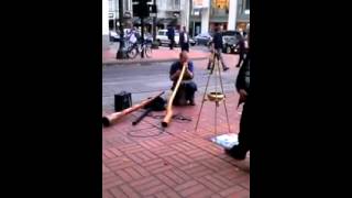 Didgeridoo, beatbox, and looper by The Urban Shaman in downtown Portland