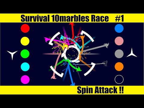 Survival 10marbles Race #1 [Spin Attack!] - in Algodoo -