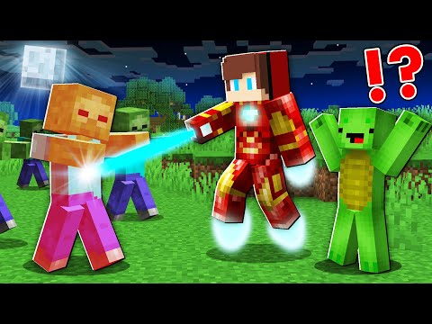 Insane Minecraft Challenge: JJ Saves Mikey as Iron Man!
