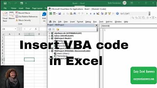 How to insert VBA code in Excel