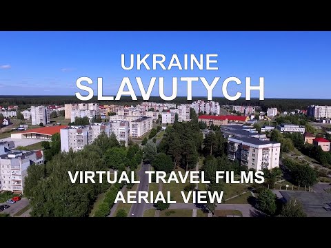 Aerial UKRAINE:  SLAVUTYCH is the youngest city of  Ukraine / Virtual Travel Films