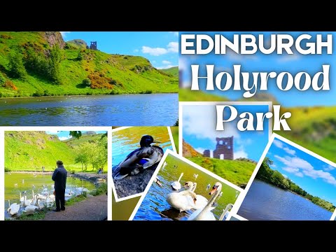 Edinburgh Scotland. Exploring Holyrood Park. A Walk along St. Margaret Loch