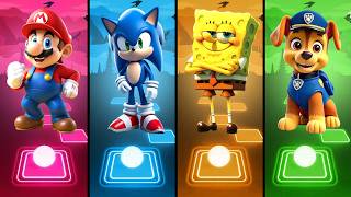 Mario 🆚 Sonic 🆚 SpongeBob / Ultimate Tiles Hop Battle 🎵🔥