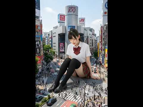 渋谷スクランブル交差点に現れた巨大な制服女子