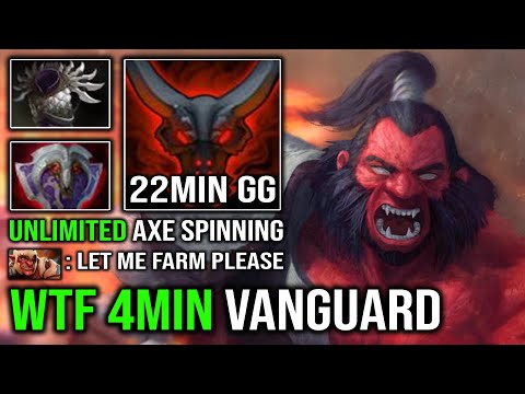 WTF 4Min Vanguard Ultra Tank Axe 100% Bullying Troll Warlord From Offlane with Unlimited Spin Dota 2